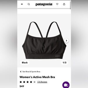 EUC Patagonia Active Mesh Bra